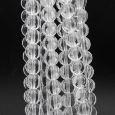 Perline in vetro trasparenti 8 mm tonde lisce filo 40 cm