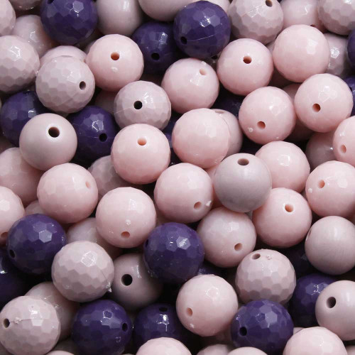 Lotto mix perline resina ab 3 colori 16 mm 10 pz