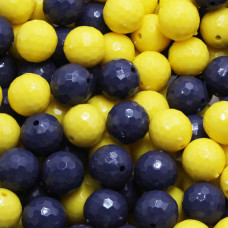 Perline in resina 16 mm sfac. mix color gialle viola 10 pz