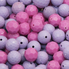 Perline in resina ab 12 mm mix viola e rosa 20 pz