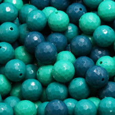 Perline in resina ab  16 mm sfac. 3 tonalità di verde 10 pz