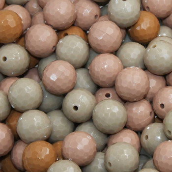 Perline in resina ab mix color 3 tonalità marrone 16 mm 10 pz