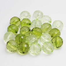 Perline in resina ab mix color verdi 16 mm 10 pz