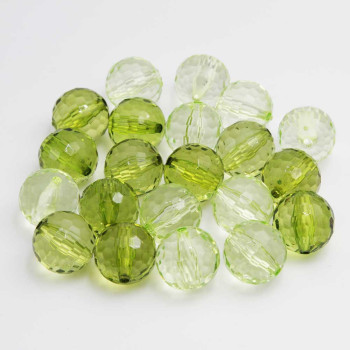 Perline in resina ab mix color verdi 16 mm 10 pz