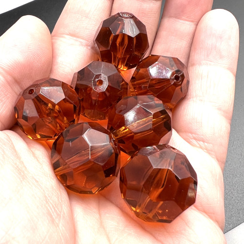 Perline in resina ambra 20 mm sfac. 6 pz