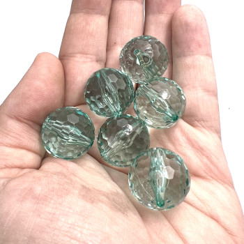 Perline in resina light green 20 mm sfac. 6 pz