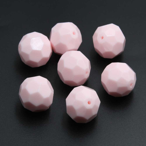 Perline in resina rosa 20  mm sfac. 6 pz