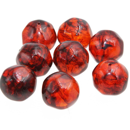 Perline resina AB ambra liscia 18 mm 5 pz