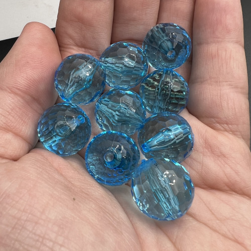 Perline resina AB celesti sfac. 16 mm 10 pz