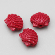 Conchiglia in resina 11.5 mm rosse conf. 4 pz