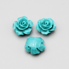 Rosellina in resina 11.5 mm turchese conf. 4 pz