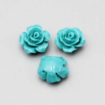 Rosellina in resina 11.5 mm turchese conf. 4 pz
