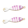 Connettore Pesciolino acciaio smaltato bianco e lilla 25x6 mm conf. 1 pz