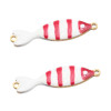 Connettore Pesciolino acciaio smaltato bianco e rosso 25x6 mm conf. 1 pz