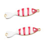 Connettore Pesciolino acciaio smaltato bianco e rosso 25x6 mm conf. 1 pz