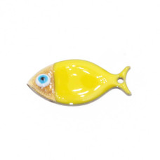 Pesciolino acciaio smaltato giallo oro 24.5x12 mm conf. 1 pz