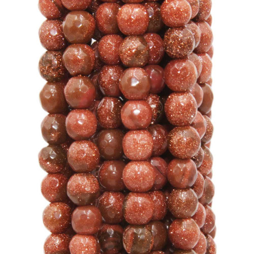 Pietra del sole marrone 6 mm sfaccettata filo 40 cm