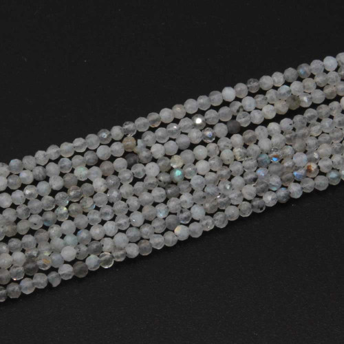 Pietre dure labradorite tonda schiacciate 2 mm sfacc. filo 40 cm