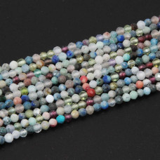 Pietre dure miste tonde schiacciate 2 mm sfacc. filo 40 cm Pietre dure miste tonde schiacciate 2 mm sfacc. filo 40 cm