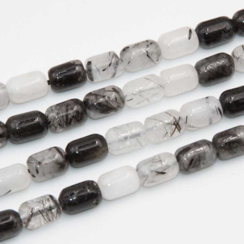 Quarzo rutilato barilotto grado A++ 9x6 liscio conf.10 pz