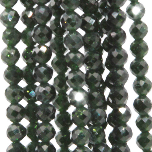 Pietre Dure diamond cut agata verde 3 mm filo 40 cm