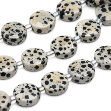 Gettone diaspro dalmata sfac. 10 mm conf. 4 pz Gettone diaspro dalmata sfac. 10 mm conf. 4 pz