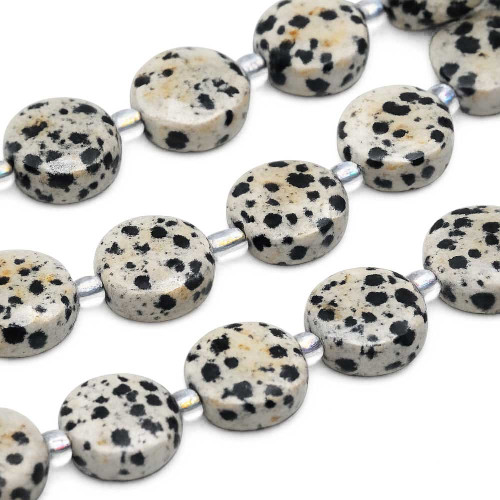 Gettone diaspro dalmata sfac. 10 mm conf. 4 pz