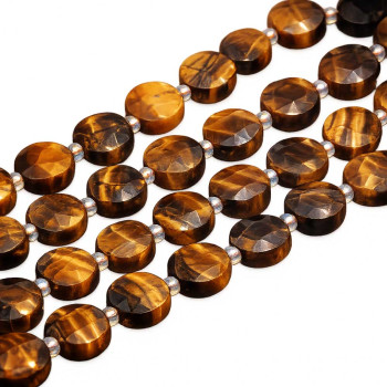 Gettone occhio di tigre sfac. 10 mm conf. 4 pz