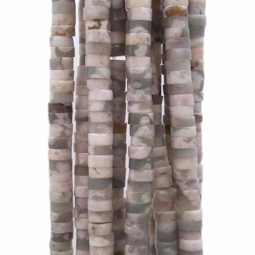 Pietre dure Heishi Giada Butter rondelle 4x2.5 mm filo da 40 cm