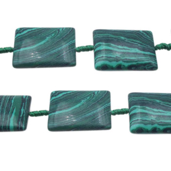 Malachite sint. rettangolo liscio 20x15 mm pacco 2 pz