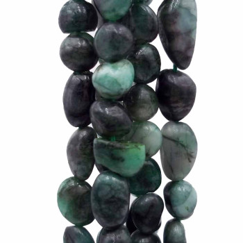 Pepite agata verde muschiata 6/10 mm filo 35 cm