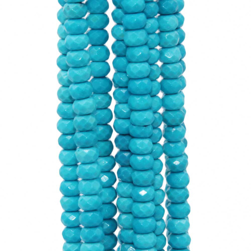 Pietre dure rondelle agata azzurra sfacc. 4.4x2.5 mm filo 40 cm