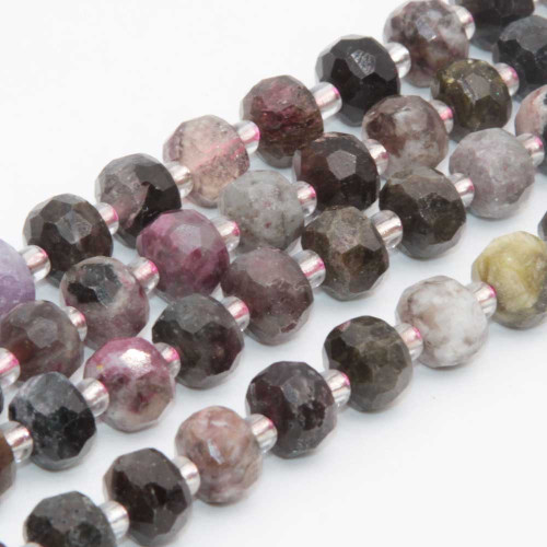 Rondelle pietre dure tormalina 7.5x6 mm sfacc. conf. 6 pz