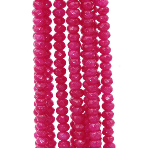 Pietre dure rondelle giada rubino sfacc. 4x2 mm filo 40 cm