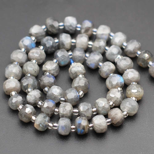 Rondelle pietre dure labradorite 7.5x6 mm sfacc. conf. 6 pz
