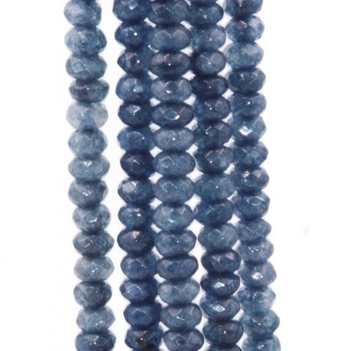 Pietre dure rondelle madrepora blu sfacc. 4x2 mm filo 40 cm