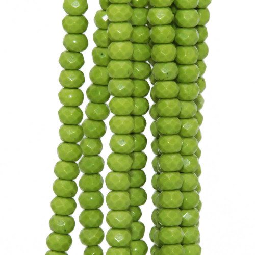 Rondelle sfacc. agata verde pastello 4x3 mm filo 40 cm