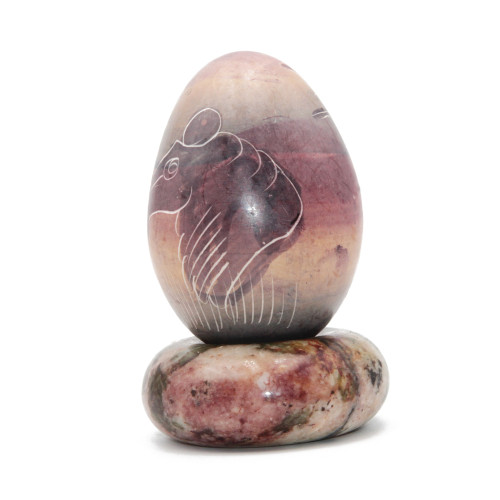 Uova pietra dura alabastro dipenta a mano 65 mm 195 grammi