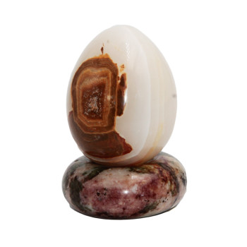 Uova pietra dura corniola bianca 68 mm 193 grammi