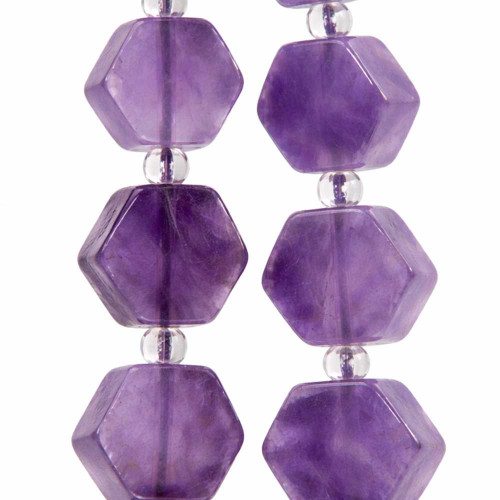 Ametista esagonale 8 mm liscia conf. 6 pz