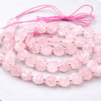 Quarzo rosa esagonale 8 mm liscia conf. 6 pz