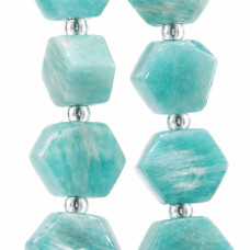 Amazzonite esagonale 8 mm liscia conf. 6 pz Amazzonite esagonale 8 mm liscia conf. 6 pz