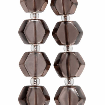 Quarzo fume esagonale 8 mm liscia conf. 6 pz