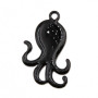 Charms polpo smaltato nero 28x18 mm conf. 1 pz