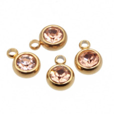 Punto luce acciaio oro 5.5 mm pink conf. 1 pz Punto luce acciaio oro 5.5 mm pink conf. 1 pz