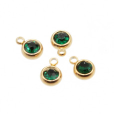 Punto luce acciaio oro 5.5 mm verde smeraldo conf. 1 pz Punto luce acciaio oro 5.5 mm verde smeraldo conf. 1 pz