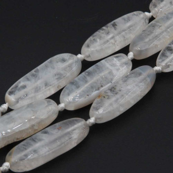 Quarzo bianco allungato liscio 27x10 mm 2 pz