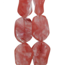 Quarzo cherry ovale ondulato 2 pz