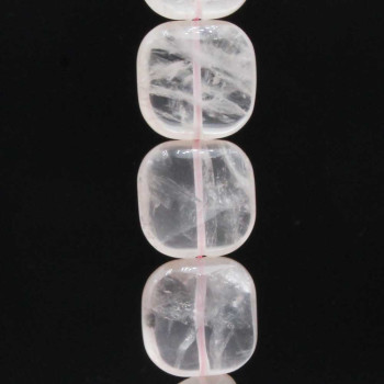 Quarzo rosa quadrato 18 mm liscia 2 pz
