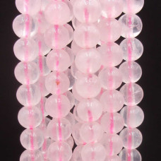 Quarzo rosa tondo liscio 10 mm grado A+ filo 40 cm